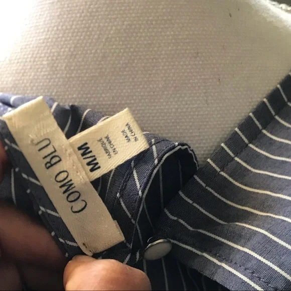 tunic brand COMO BLU size M gray with white stripes - Picture 7 of 10